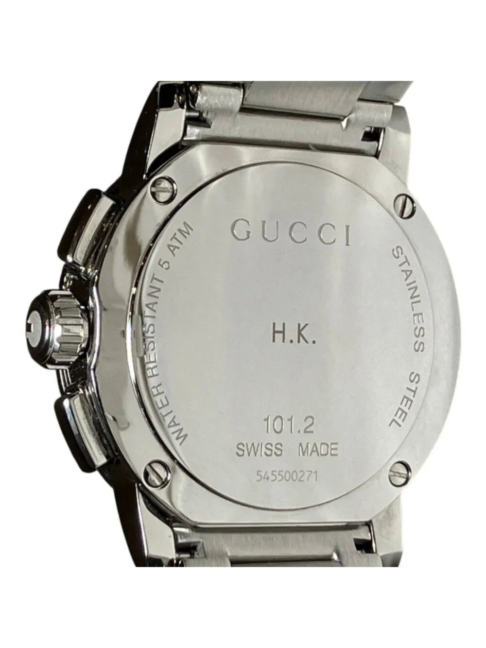 Gucci Chrono Watch SS Quartz Black Dial 101.2